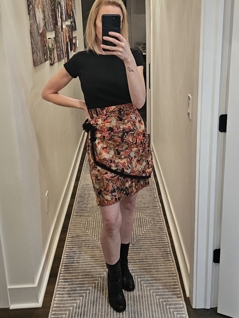 Zac Posen Metallic Floral Jacquard Skirt Size 2 NWT $542 Neiman Marcus
